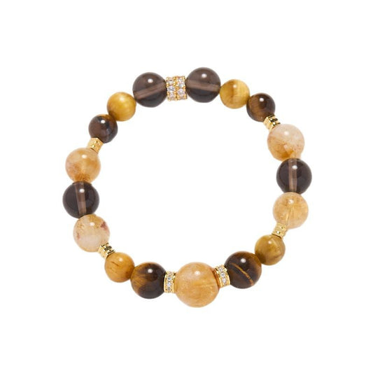Couples girlfriends to bring wealth and fortune tiger eye stone bracelet yellow crystal yellow tower crystal bracelet